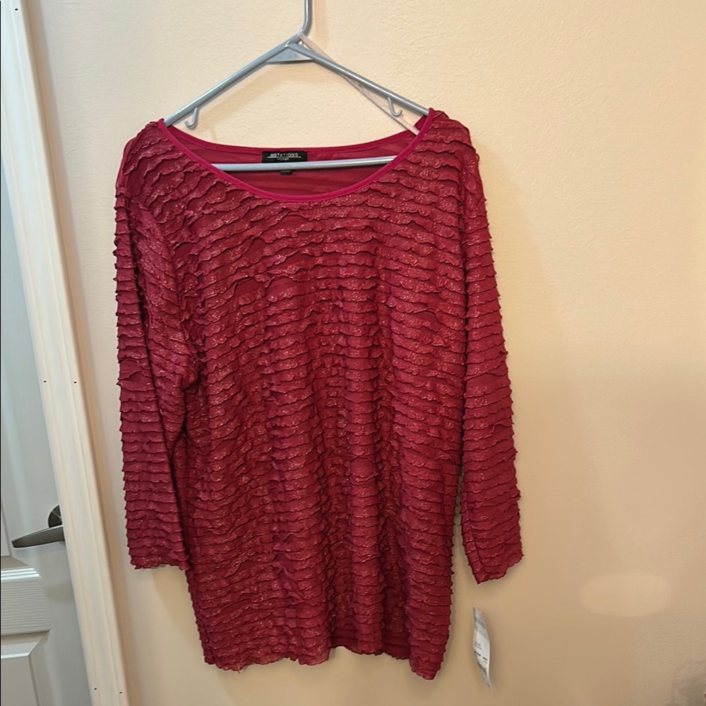 Notations Fuchsia Textured Blouse